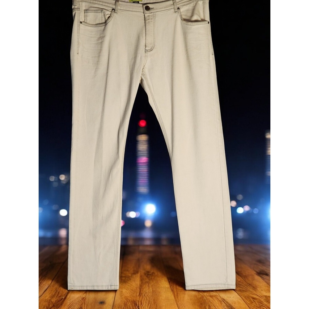 Versace Italia Women's White Jeans 38x32 Slim Fit‎ Bootcut Designer Denim